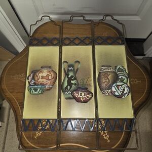 Decorative Ceramic Wall Art with Tribal Patterns